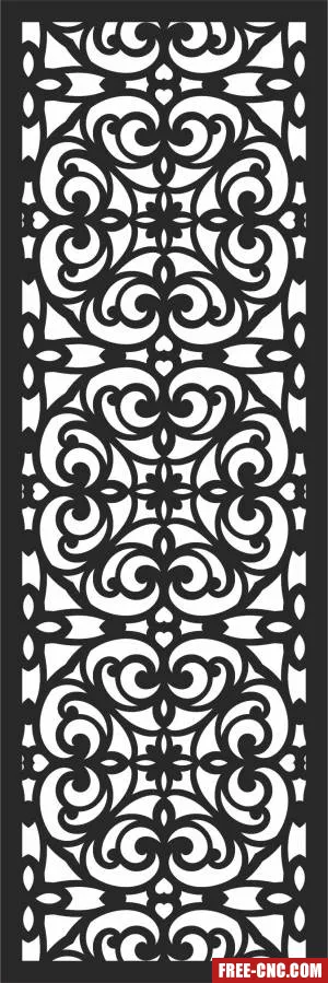 Decorative wall decorative screen door - Free dxf files ready to cut