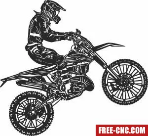 Dirt bike motorcycling clipart - Free dxf for laser cutting and plasma