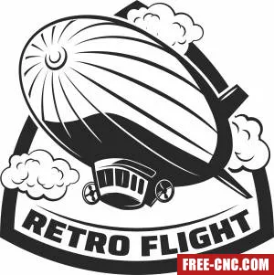 Retro airship clipart - Download free dxf for cnc plasma cutting