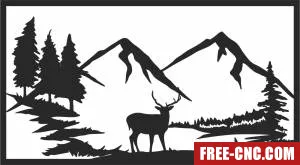 Outdoors moose scene wall sign - Download free dxf for cnc plasma cutting