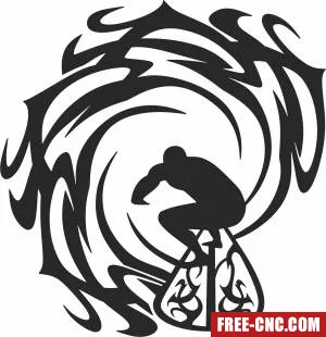 Surfer wall decor - Download free dxf for cnc plasma cutting