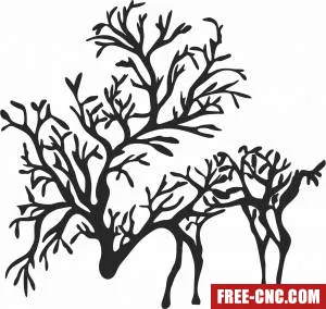 Branch deer wall art - Download free dxf for cnc plasma cutting