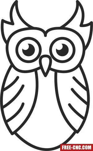 Owl vector clipart - Download free dxf for cnc plasma cutting