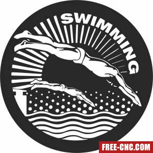 Swimming olympics cliparts - Download free dxf for cnc plasma cutting