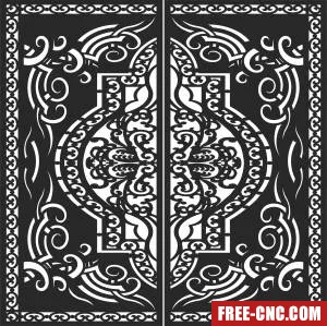 Door decorative door wall pattern - Download free dxf for cnc plasma cutting Door decorative door wall pattern - Download free dxf for cnc plasma cutting