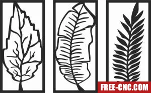 Leaves panels wall decor - Free dxf for laser cutting and plasma