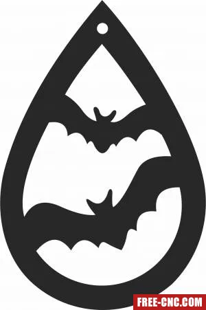 Halloween bat ornament silhouette - Free dxf files ready to cut