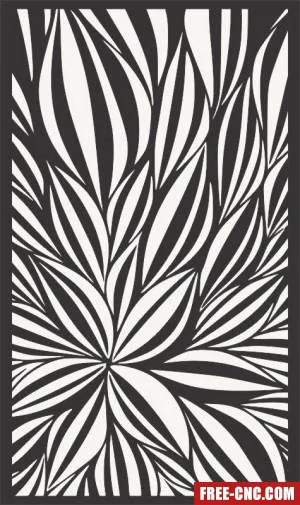 Floral pattern wall screen decorative door - free dxf download