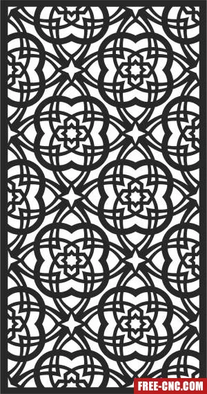 Screen door wall pattern wall decorative - Free dxf download