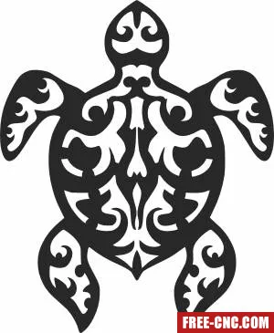 Turtle tribal clipart - Download free dxf for cnc plasma cutting