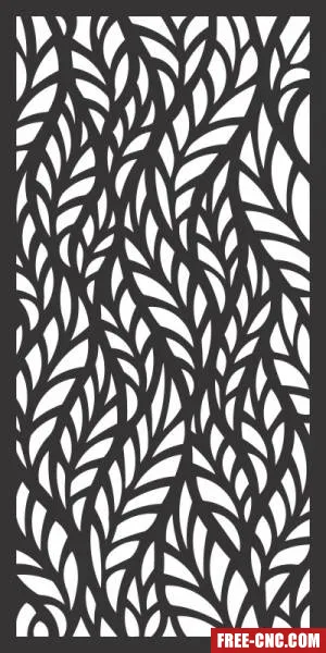 Floral decorative pattern panel wall screen - free dxf download