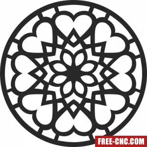 Mandala round wall decor - free dxf download