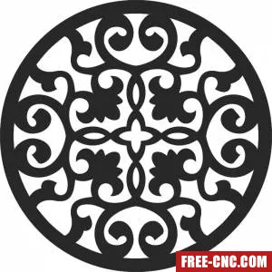 Round decocative pattern mandala decor - free dxf download Round decocative pattern mandala decor - free dxf download