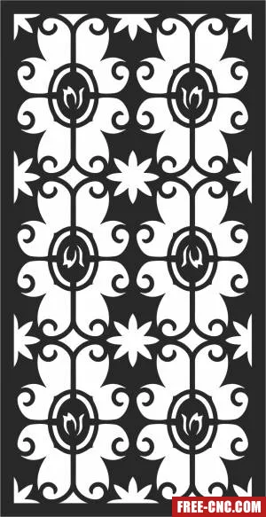 Pattern screen door wall decorative - Free dxf download