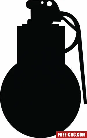 Hand bomb silhouette - free dxf download