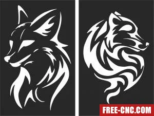 Fox wall decor - Free dxf download