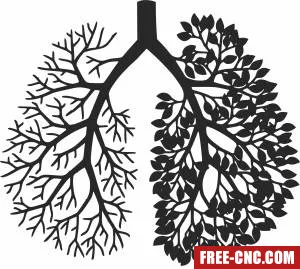 Tree lungs clipart - Download free dxf for cnc plasma cutting