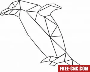 Geometric polygon penguin - Free dxf files ready to cut