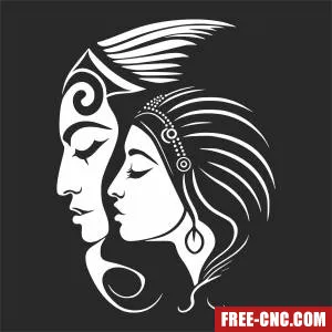 Indian couple clipart - Download free dxf for cnc plasma cutting