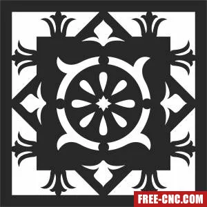Decorative pattern square wall panel - Download free dxf for cnc plasma cutting