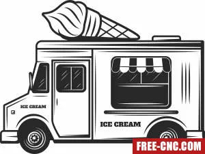 Ice cream truck car clipart - Free dxf download