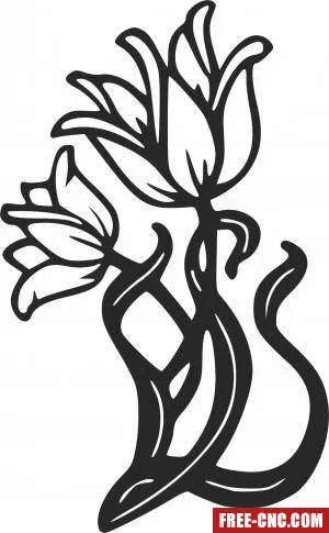 Floral flowers home decor - Download free dxf for cnc plasma cutting