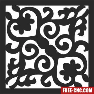 Screen wall door pattern wall decorative - Free dxf download