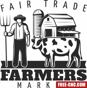 Farmers wall logo sign - Free dxf download