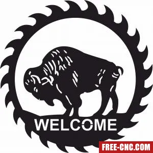 Wild bull welcome plaque - Download free dxf for cnc plasma cutting