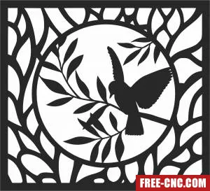 Birds on branche wall panel - Download free dxf for cnc plasma cutting