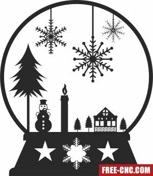 Christmas globe cliparts - Free dxf files ready to cut