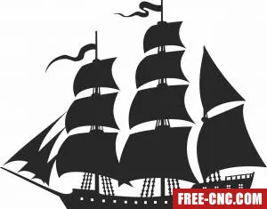 Sailing boat cliparts - Free dxf for laser cutting and plasma