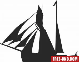 Sailboat sailing ship - Download free dxf for cnc plasma cutting