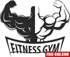 Muscular bodybuilder wall fitness sign - Download free dxf for cnc plasma cutting