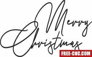 Merry christmas wall art - Free dxf download