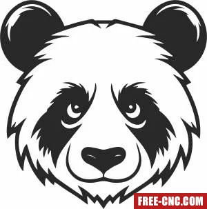 Panda face cliparts - Free dxf files ready to cut