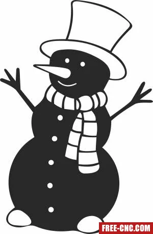 Snowman christmas design - Download free dxf for cnc plasma cutting