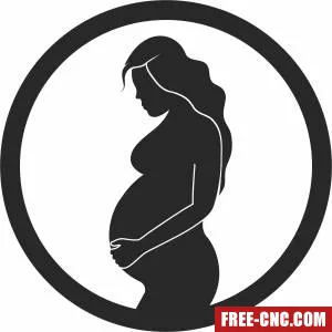 Pregnant woman silhouette - Free dxf download