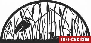 Design duck scene - Free dxf files ready to cut