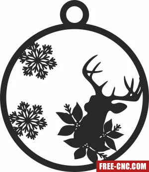 Deer christmas ornaments - Free dxf download