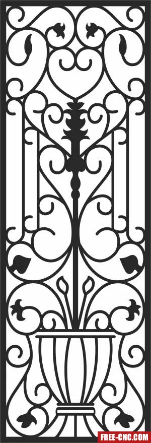 Decorative pattern screen door - Free dxf for laser cutting and plasma