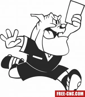 Cartoon dog football soccer referee - Free dxf files ready to cut