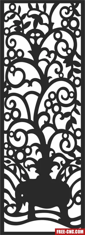 Decorative door screen decorative wall decorative wall - Free dxf for laser cutting and plasma