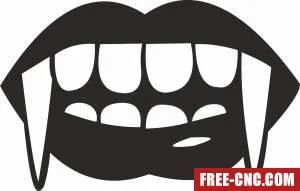 Dracula teeth lips halloween vampire - free dxf download