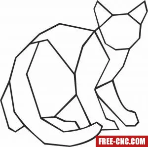 Geometric polygon cat - Free dxf files ready to cut