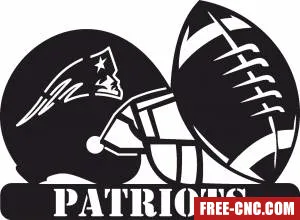 New england patriots nfl helmet logo - free dxf download