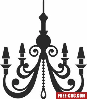 Decorative chandelier clipart - Free dxf files ready to cut