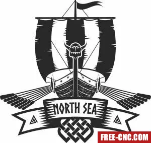 Vikings sea ship clipart - Free dxf for laser cutting and plasma