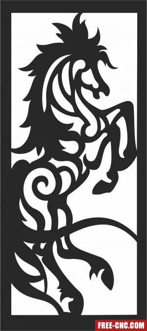 Horse panel clipart - Free dxf for laser cutting and plasma