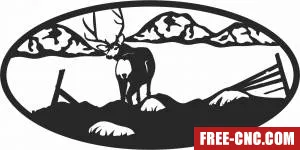 Deer scene art - Free dxf files ready to cut